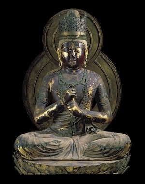 Seated Dainichi Nyorai by Unkei (Enjoji, Nara). Public domain