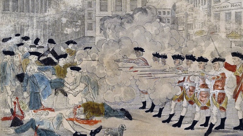 Engraving of the Boston Massacre, 1770. Credit: Paul Revere