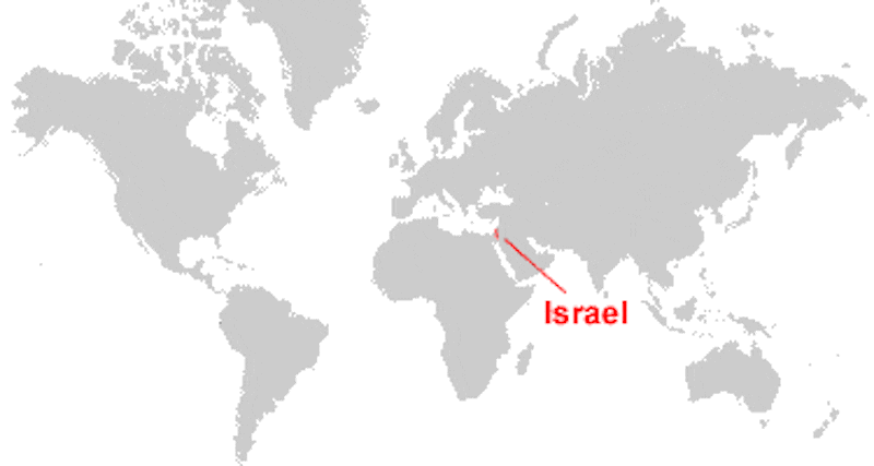 Location of israel. geology.com