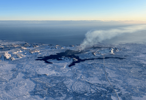 Lava from the eruption 8 Feb. 2024. Photo: Birgir Vilhelm Óskarsson/The Icelandic Institute of Natural History.