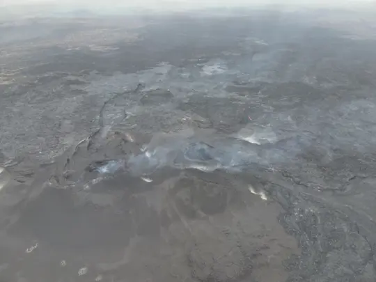 Photo taken around 19 yesterday, September 5 of the two craters. No activity is visible. (Photo: Public Safety/Björn Oddsson)